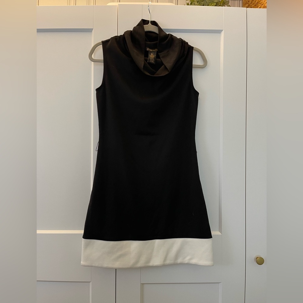 Grass Collection Black and White Cowl Neck Mini Dress